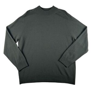 Steven Alan Sweater Mens Large Green Extra Fine Wool Mock Neck Pullover Japan
